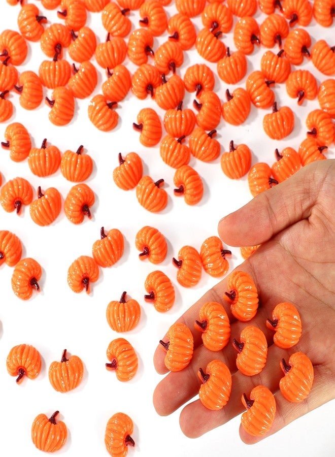 Sinbana 100pcs Mini Little Resin Pumpkins, Fall Miniatures Tiny Pumpkin Figurines for Halloween Decorating Thanksgiving Crafts Fairy Garden Dollhouse Table Centerpiece Small Autumn Decor for Home & Party - Image 1